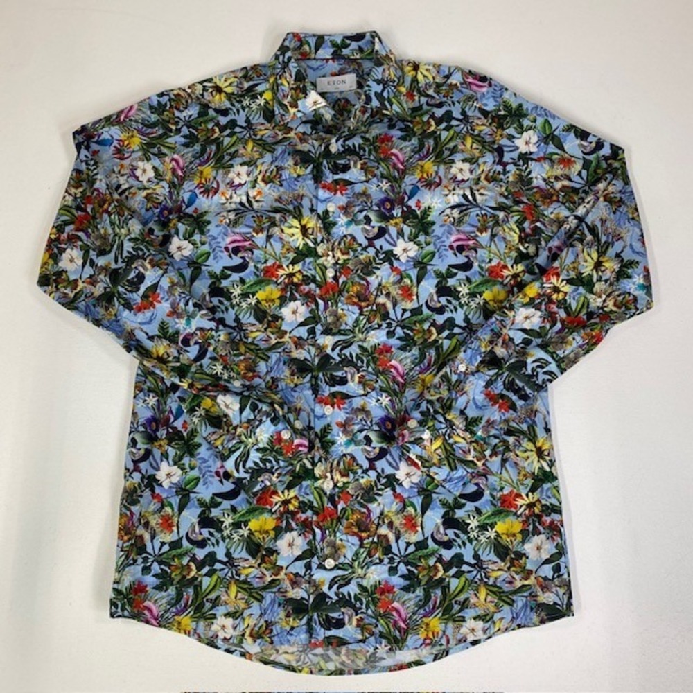 Eton Multicolor Floral Casual Button Down Shirt